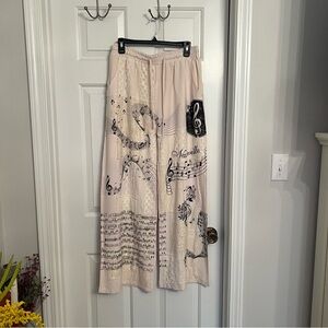 Nashville TN Music Note Pants Pockets size Large NEW double lined lace